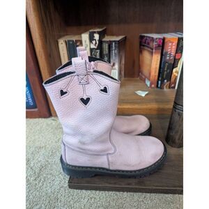 Dr Doc Martens Bex Heart P-O Boots Cowgirl Women’s Size 5 Soft Pink Leather